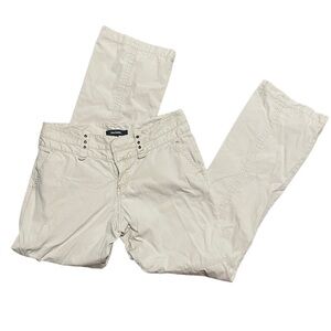Vintage Y2K Daisy Fuentes Bootcut Khakis Beige Cargo Pants Women’s Size 6 Preppy